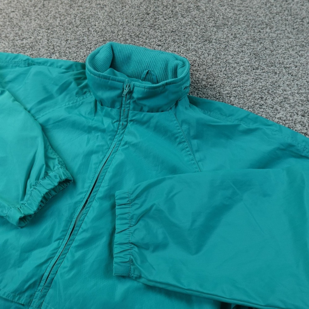 VTG Eddie Bauer Jacket Womens L Green Nylon Windbreaker Coat Outdoor Hiking 90s